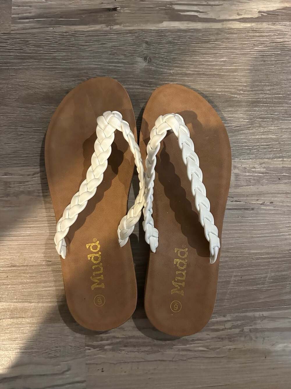 Mudd Women's Braided Thong Sandals in White